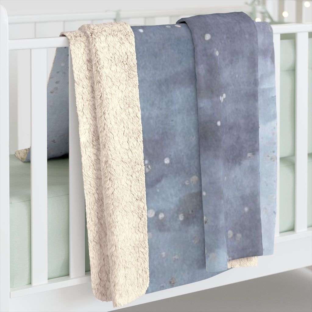 Abstract Comfy Blanket | Blue Ombre Silver
