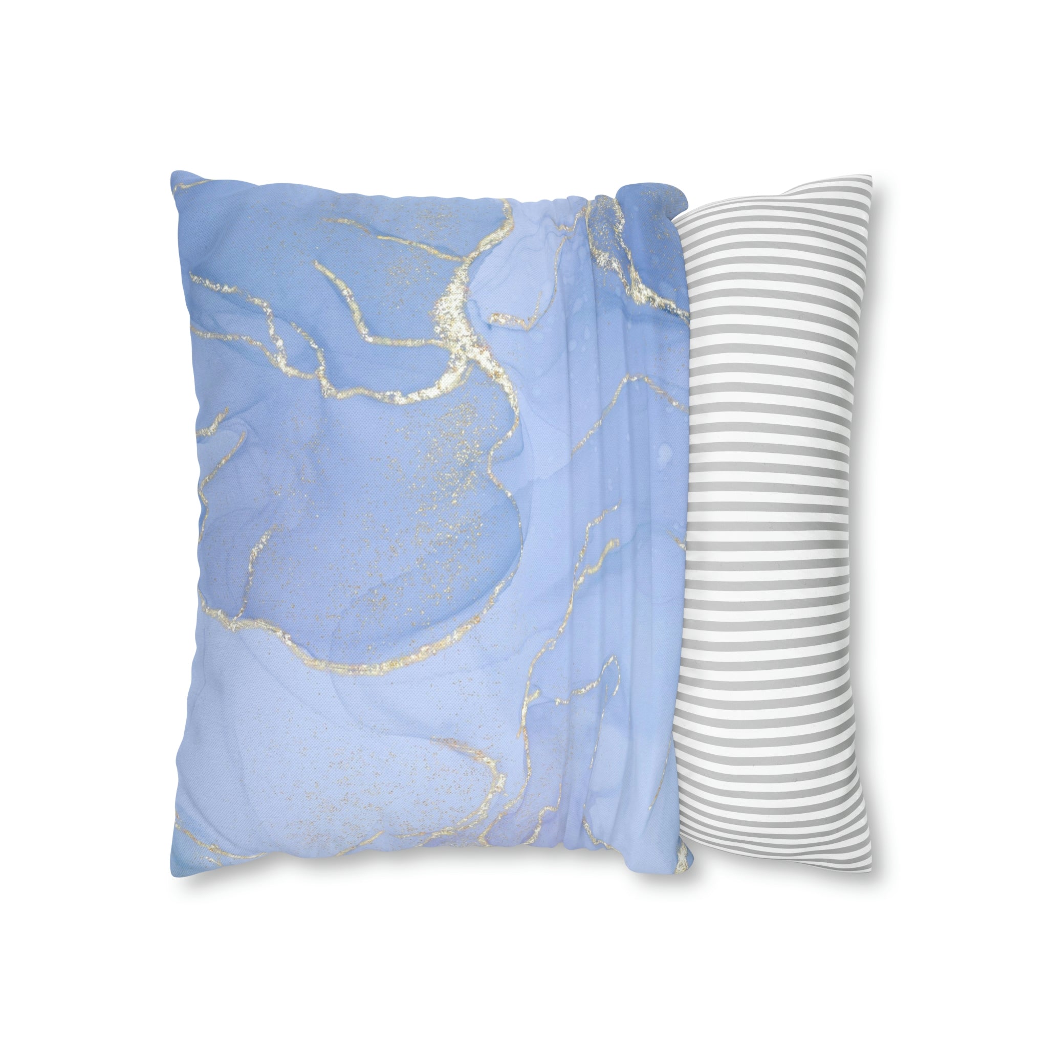 Abstract Boho Pillow Cover | Sky Blue Gold