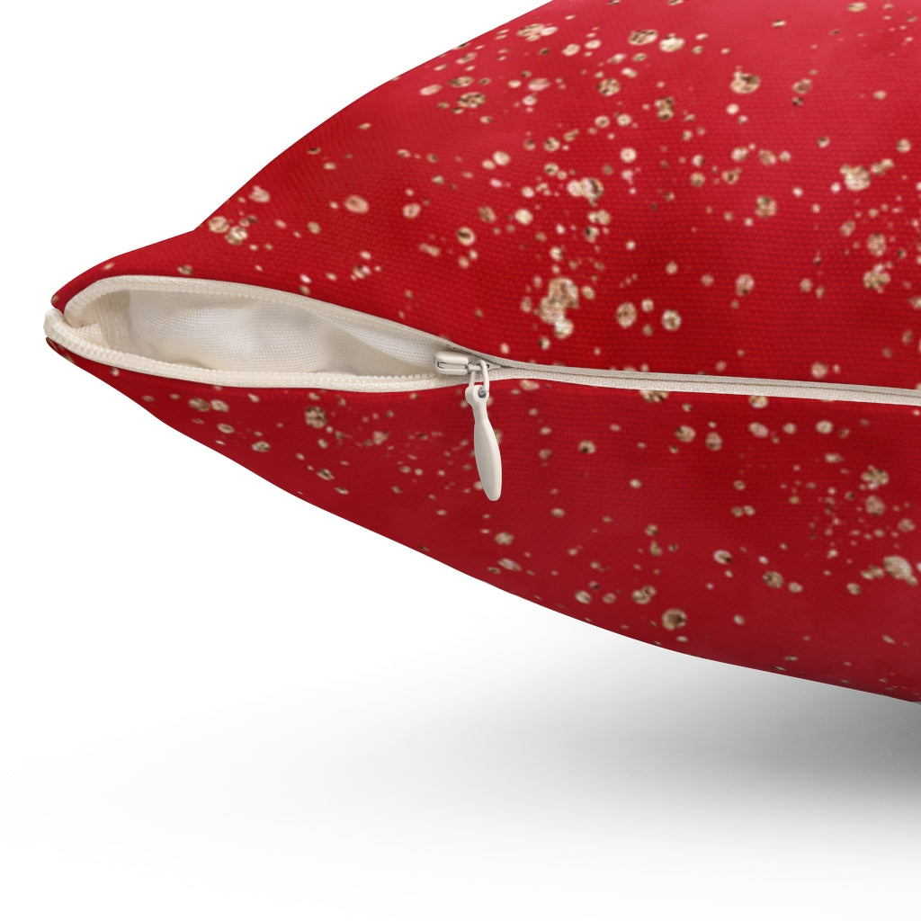 Abstract Boho Pillow Cover | Red White Gold