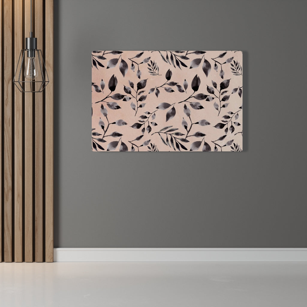 FLORAL WALL CANVAS ART | Blush Pink Grey Garden Leaves