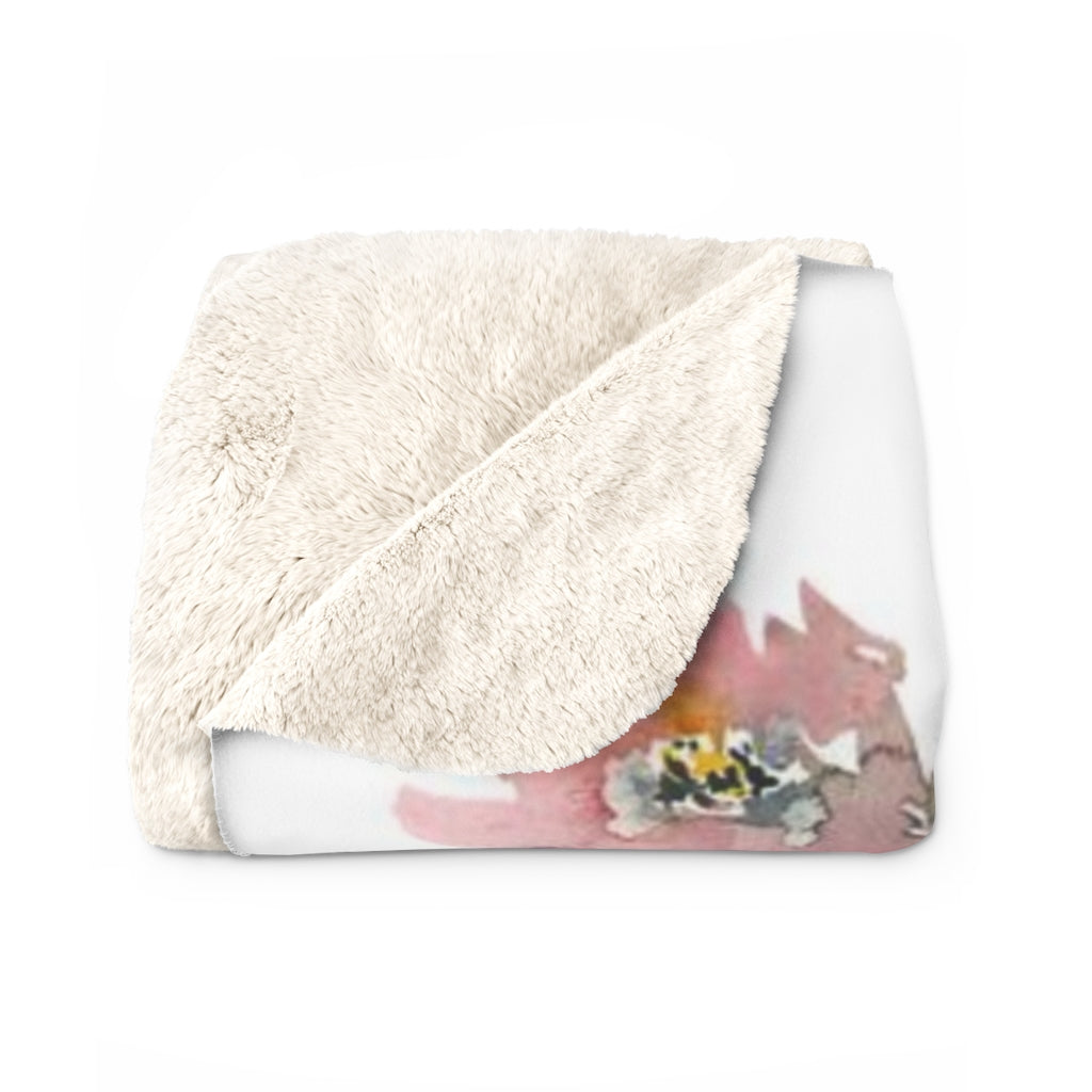 Floral Comfy Blanket | Blush Pink Green
