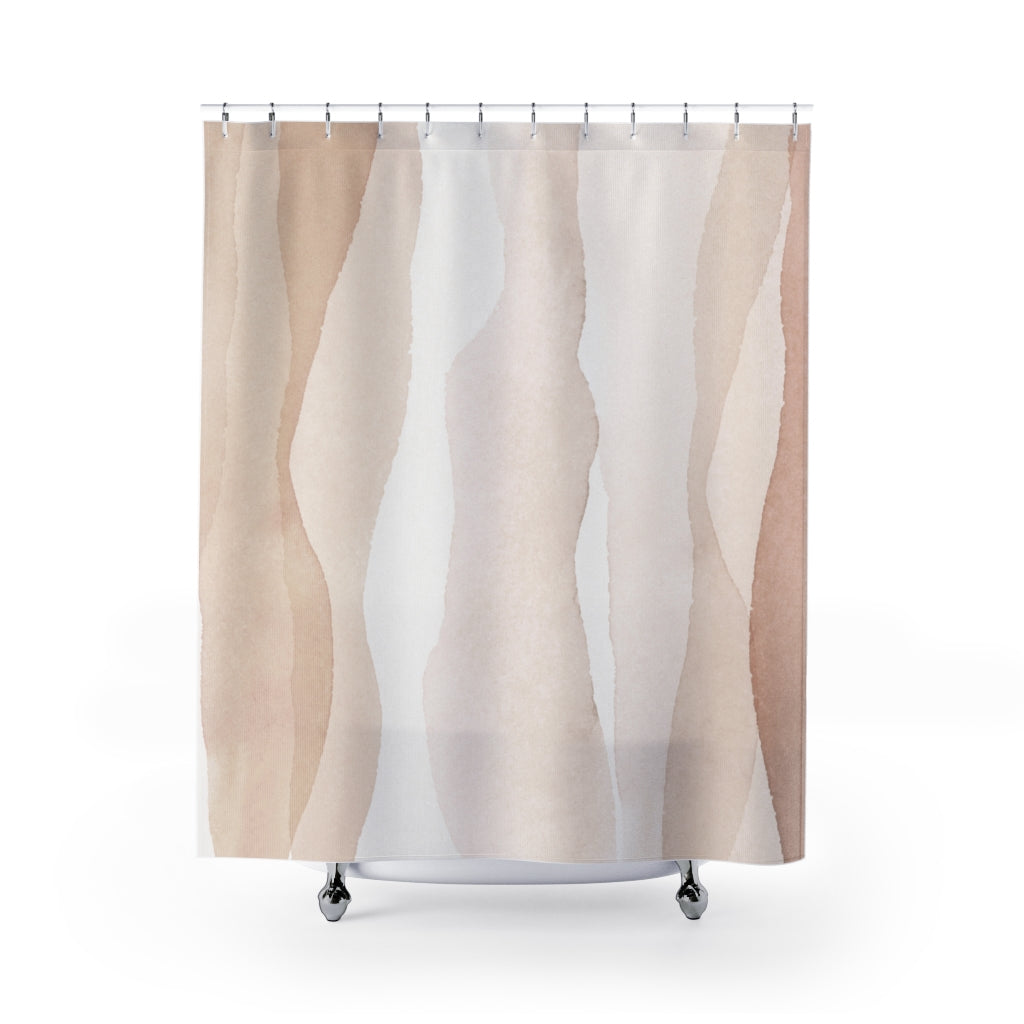 modern boho fabric shower curtain