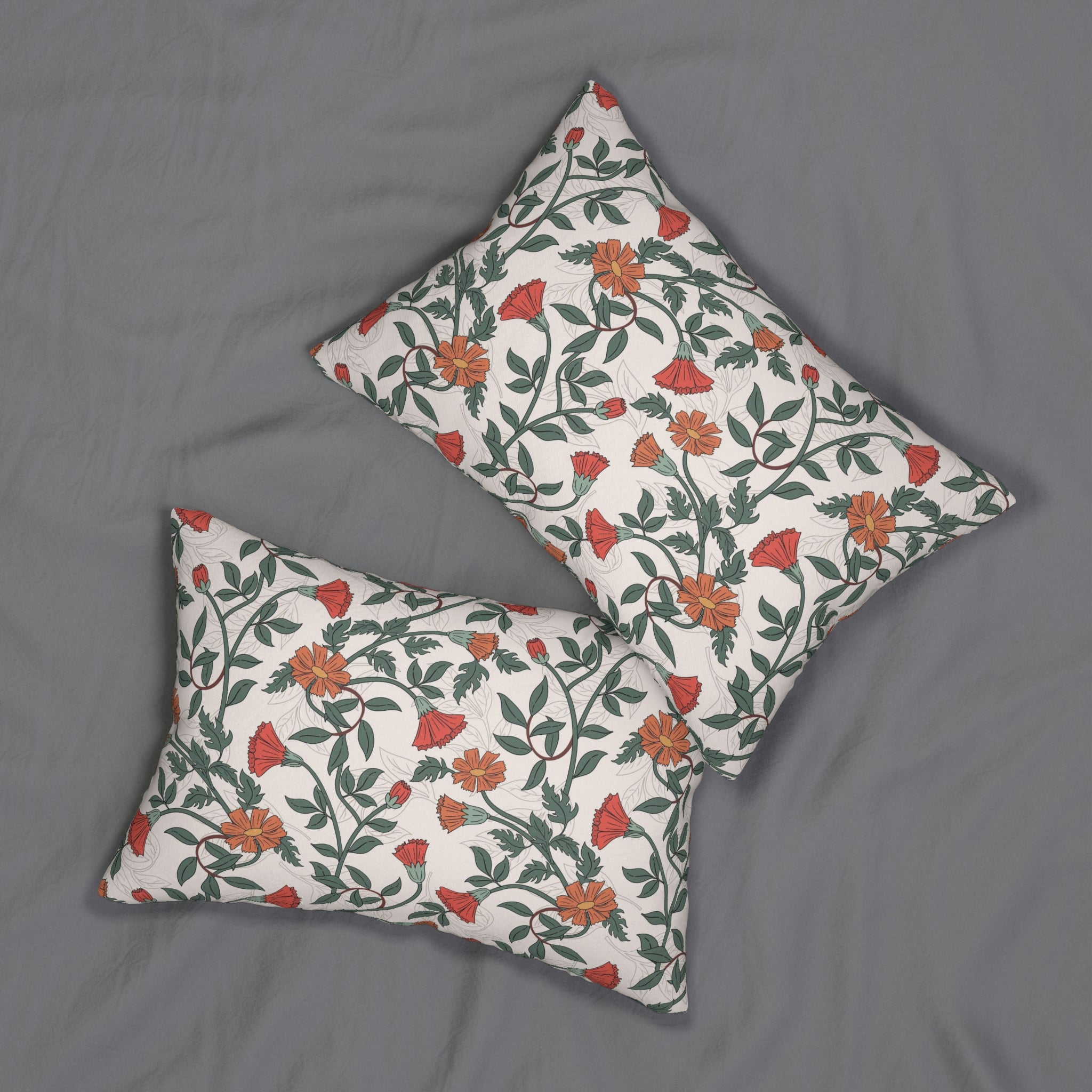 Retro Boho Lumbar Pillow | Scandi Floral