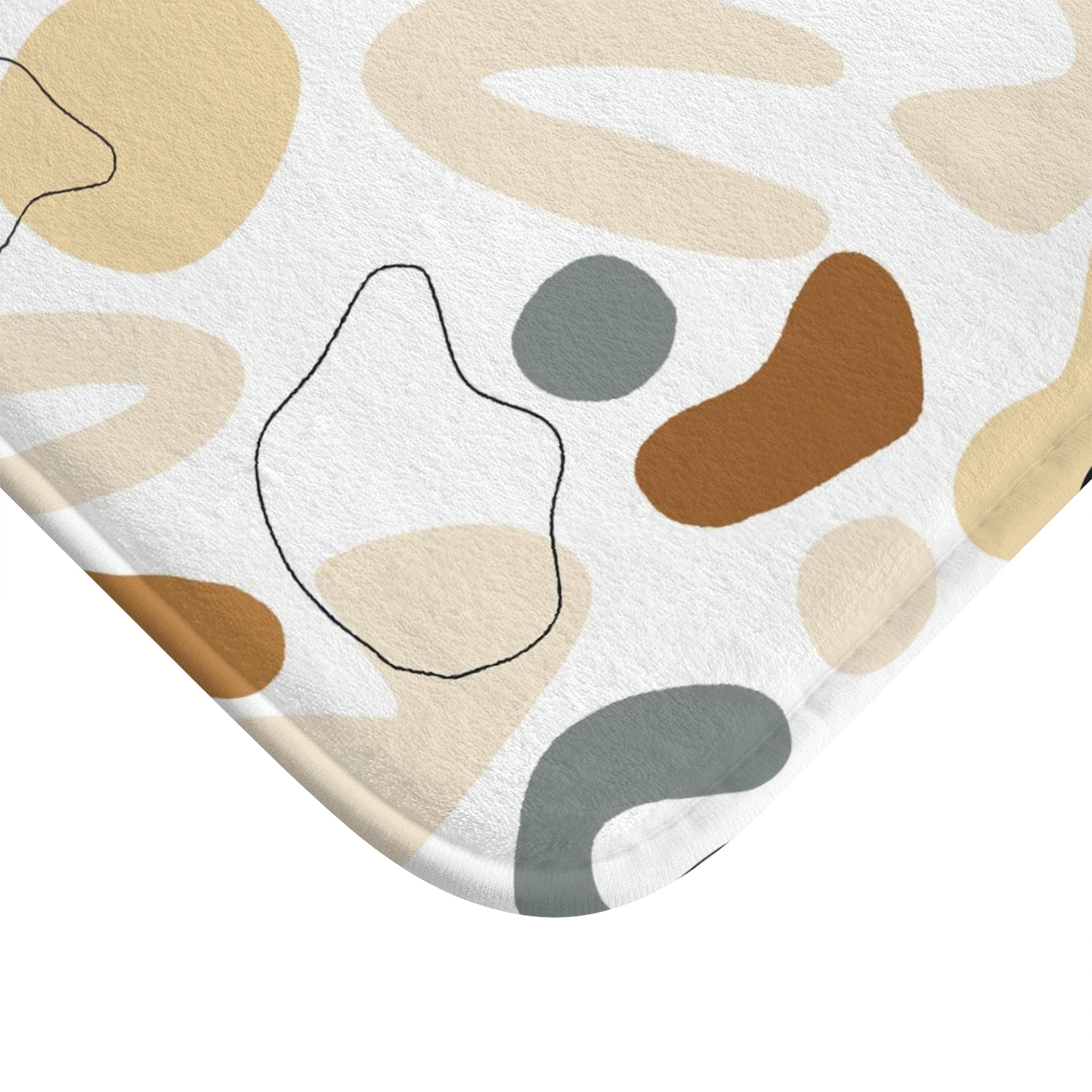 Boho Bath, Kitchen Mat, Rug | Beige Brown White Gray