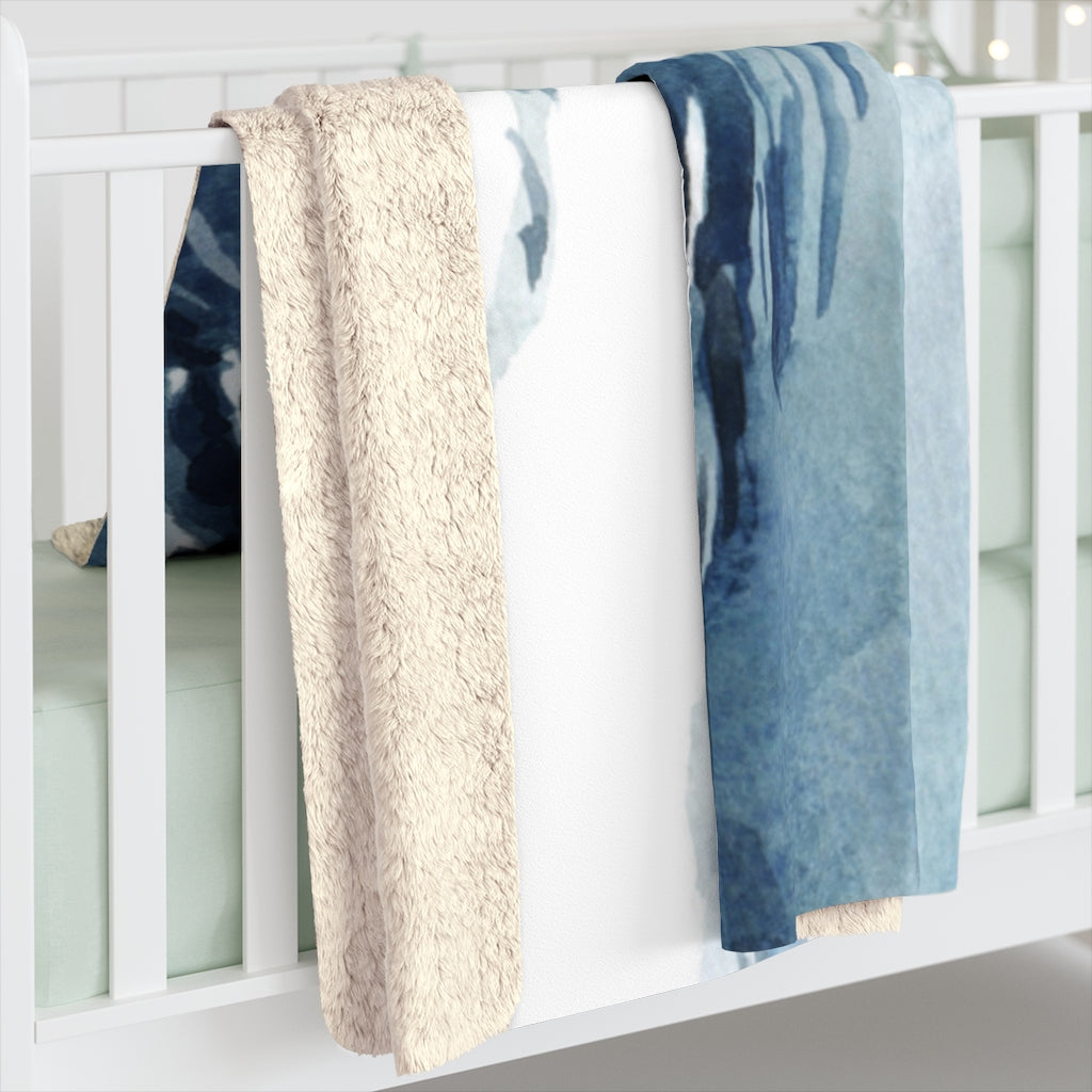 Ocean Waves Blanket | Dusty Blue