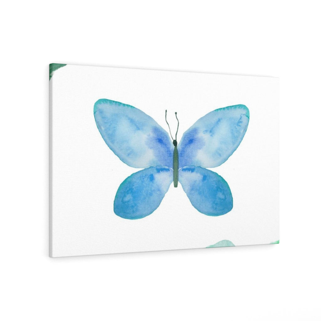 WHIMSICAL WALL CANVAS ART | White Green Blue Butterfly