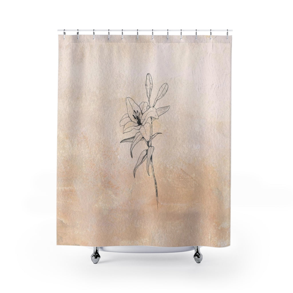 modern boho fabric shower curtain