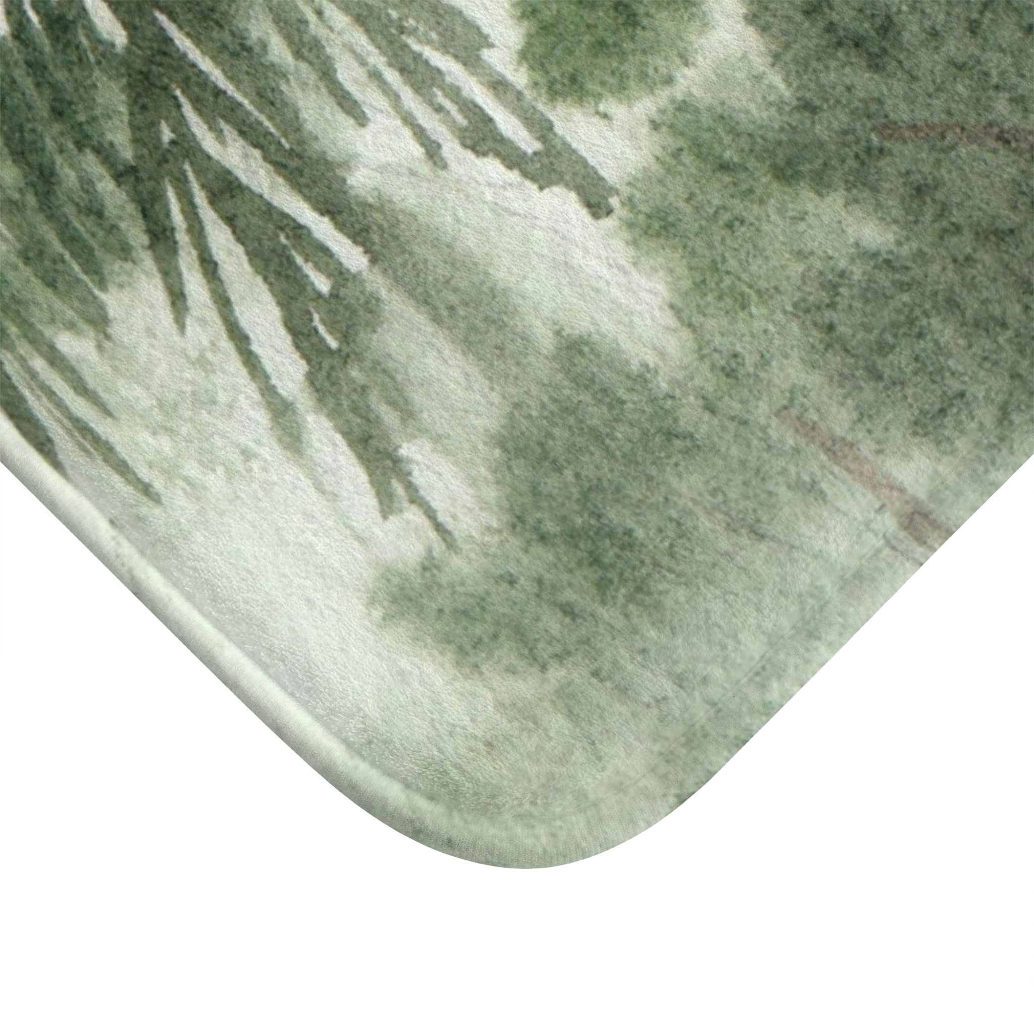 Floral Kitchen, Bath Mat | Sage Green Forest Soft