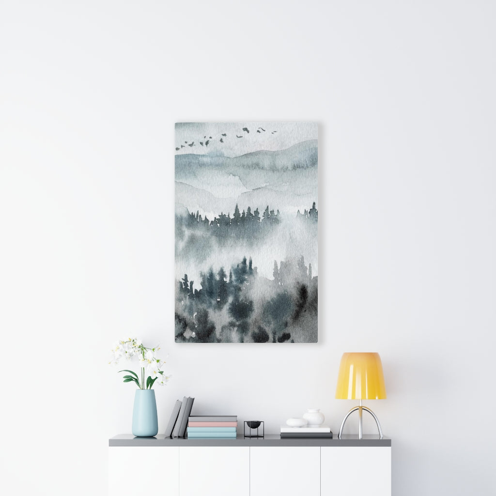 Nature Wall Canvas Art | Gray Woodlands