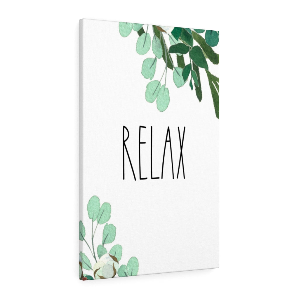 WITH SAYING WALL CANVAS ART | White Green | Relax