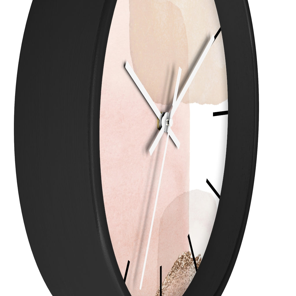 Wood, Wall Clock, Pastel, Blush Pink 10"