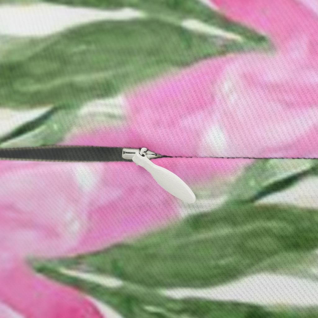 Floral Boho Lumbar Pillow | White Pink Yellow