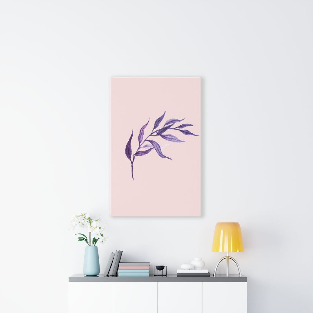 FLORAL WALL CANVAS ART | Blush Pink Purple