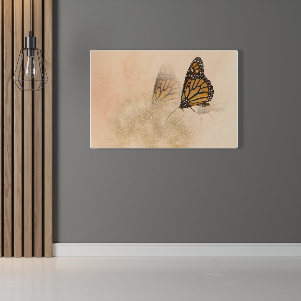 WHIMSICAL WALL CANVAS ART | Terracotta Gold Butterfly