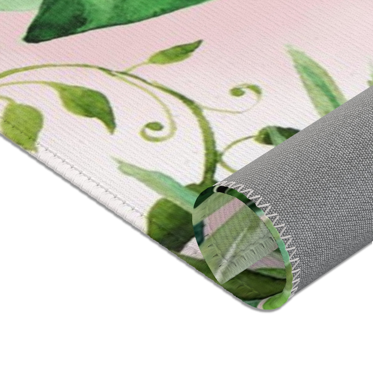 Floral Area Rug | Blush Peach Jungle Leaves