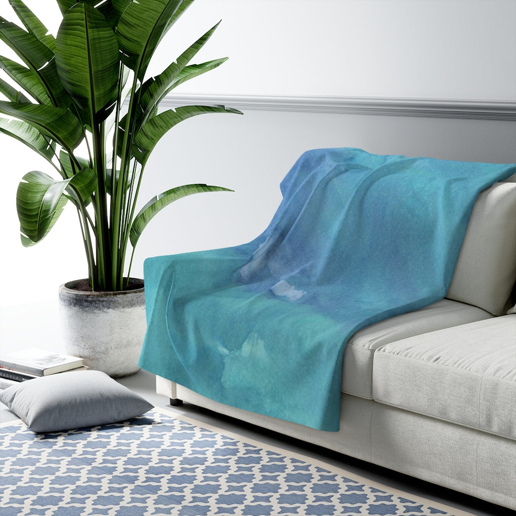 Acrylic Comfy Blanket | Teal Green Blue