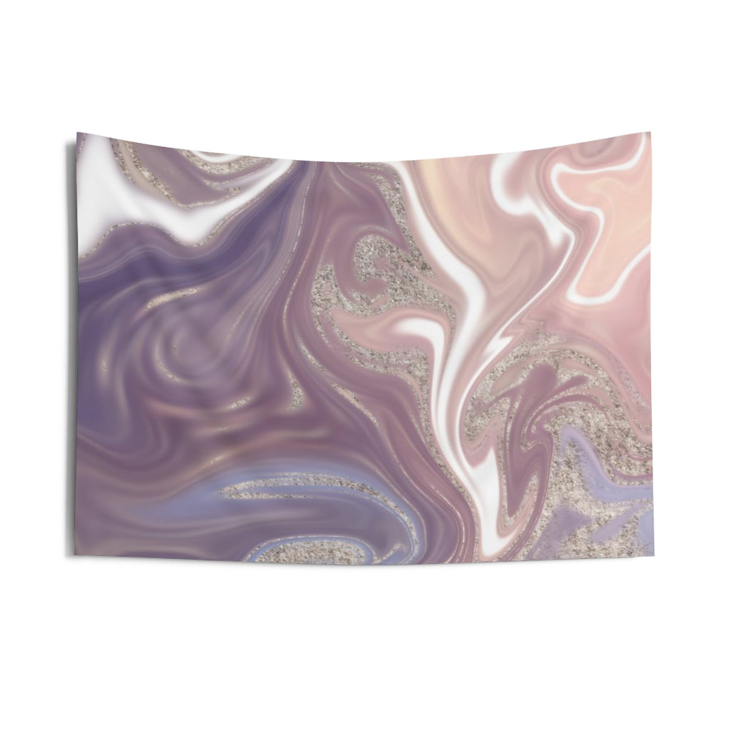 Abstract Tapestry | Lavender Blush Pink White Silver
