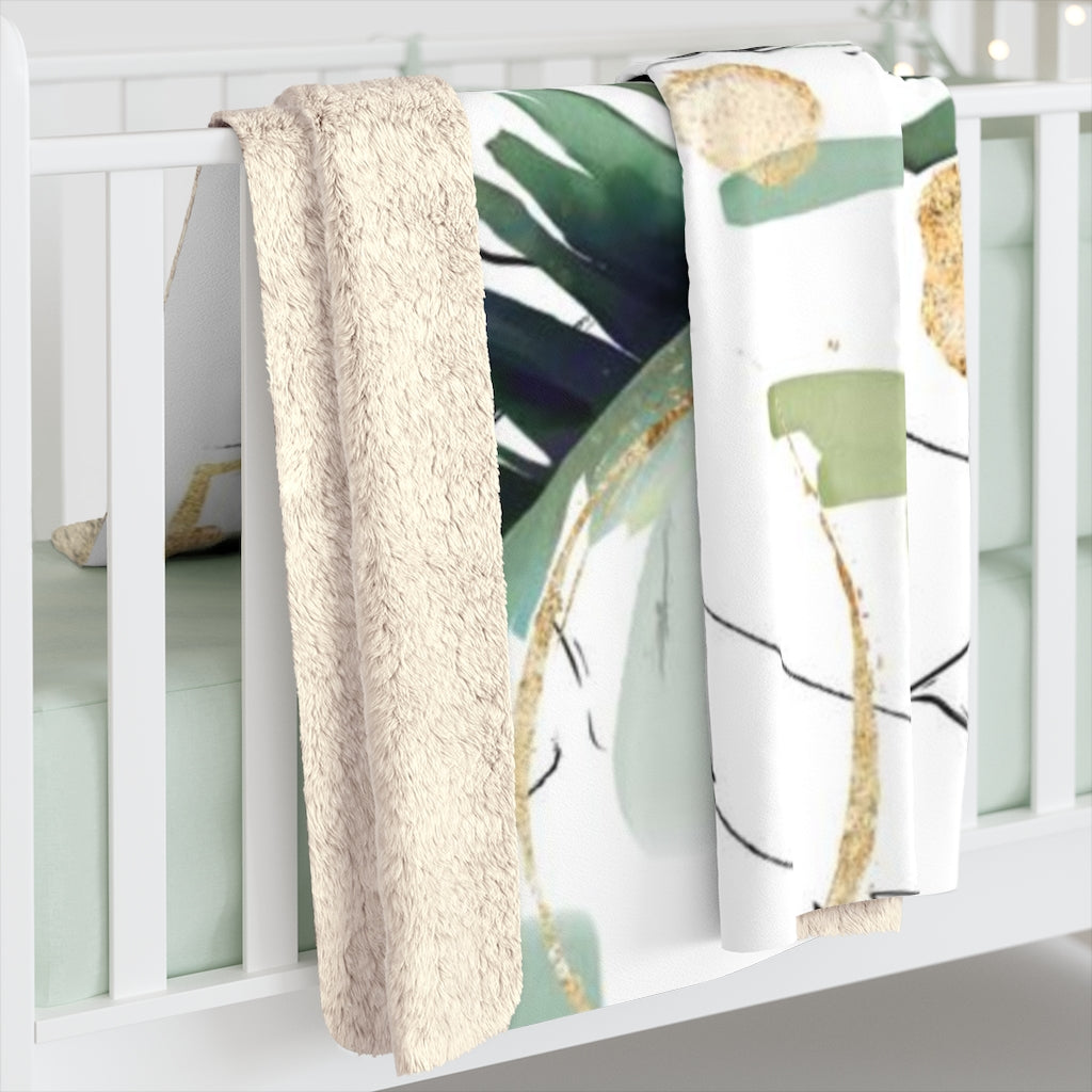Floral Comfy Blanket | Tropical Leaves Abstract