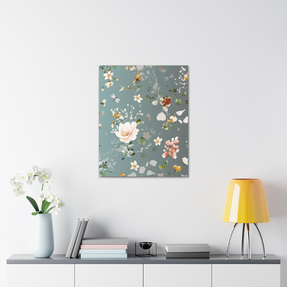 Floral Wall Canvas Print | Green Garden