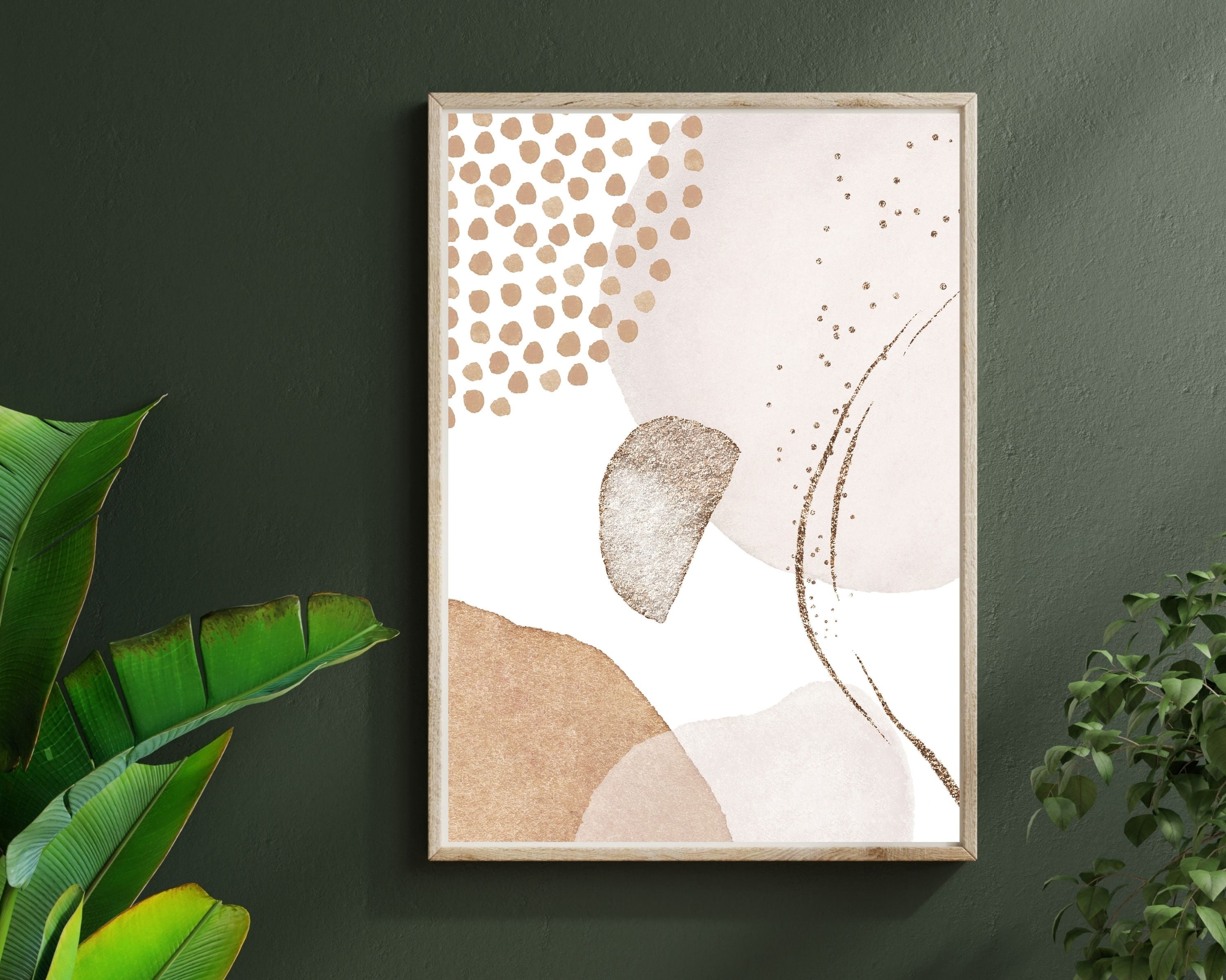 Abstract Boho Art Prints | Beige Cream