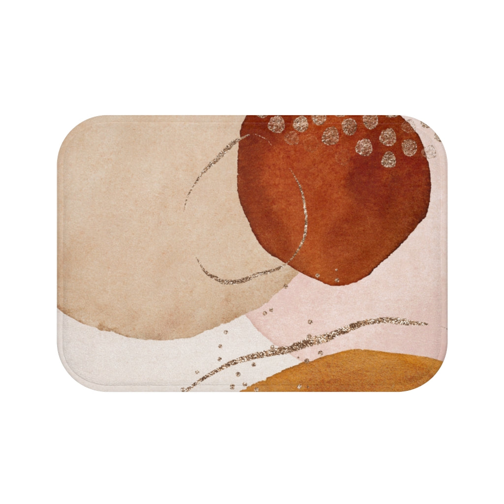 Beige and Rust Boho Bath Mat