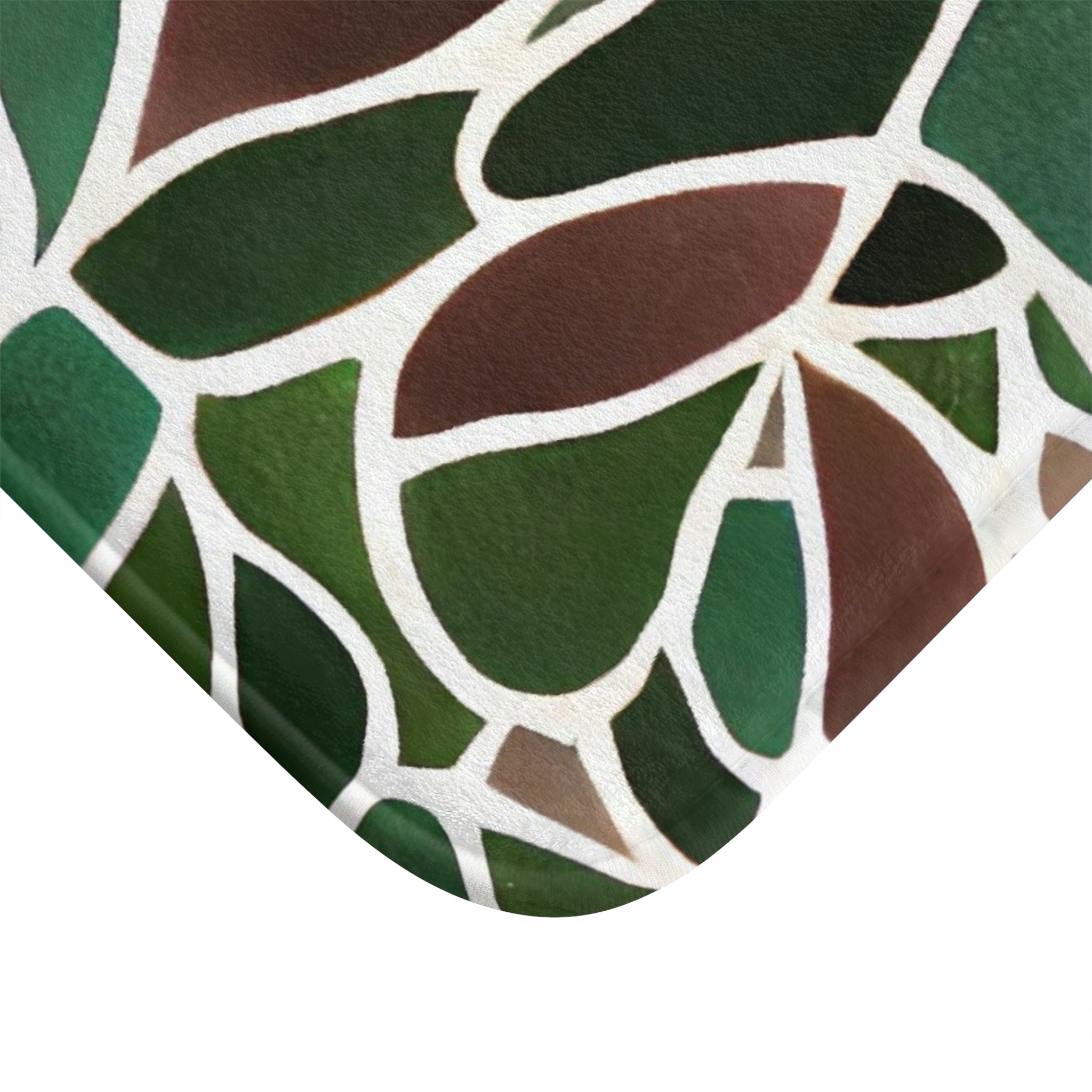 Boho Abstract Bath, Kitchen Mat | Earthy Green
