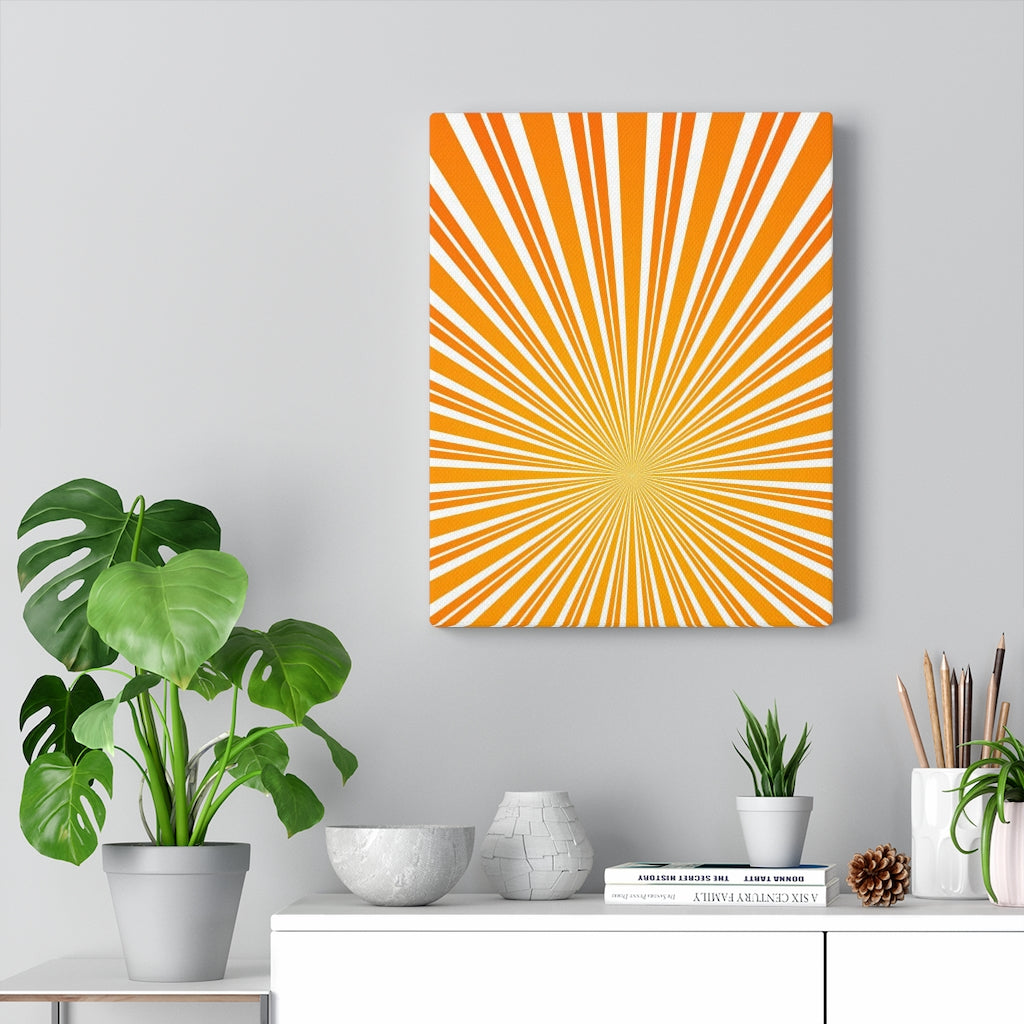 RETRO WALL CANVAS ART | Yellow Orange White
