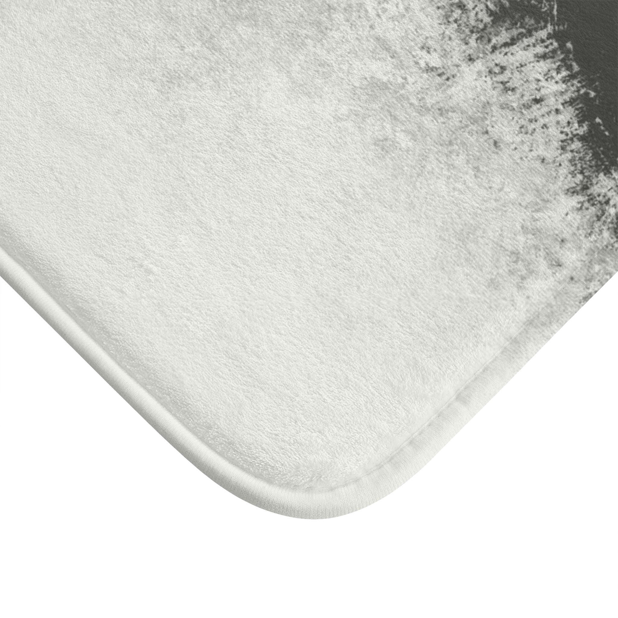 Boho Abstract Bath, Kitchen Mat | Black Gray Ombre Minimalist