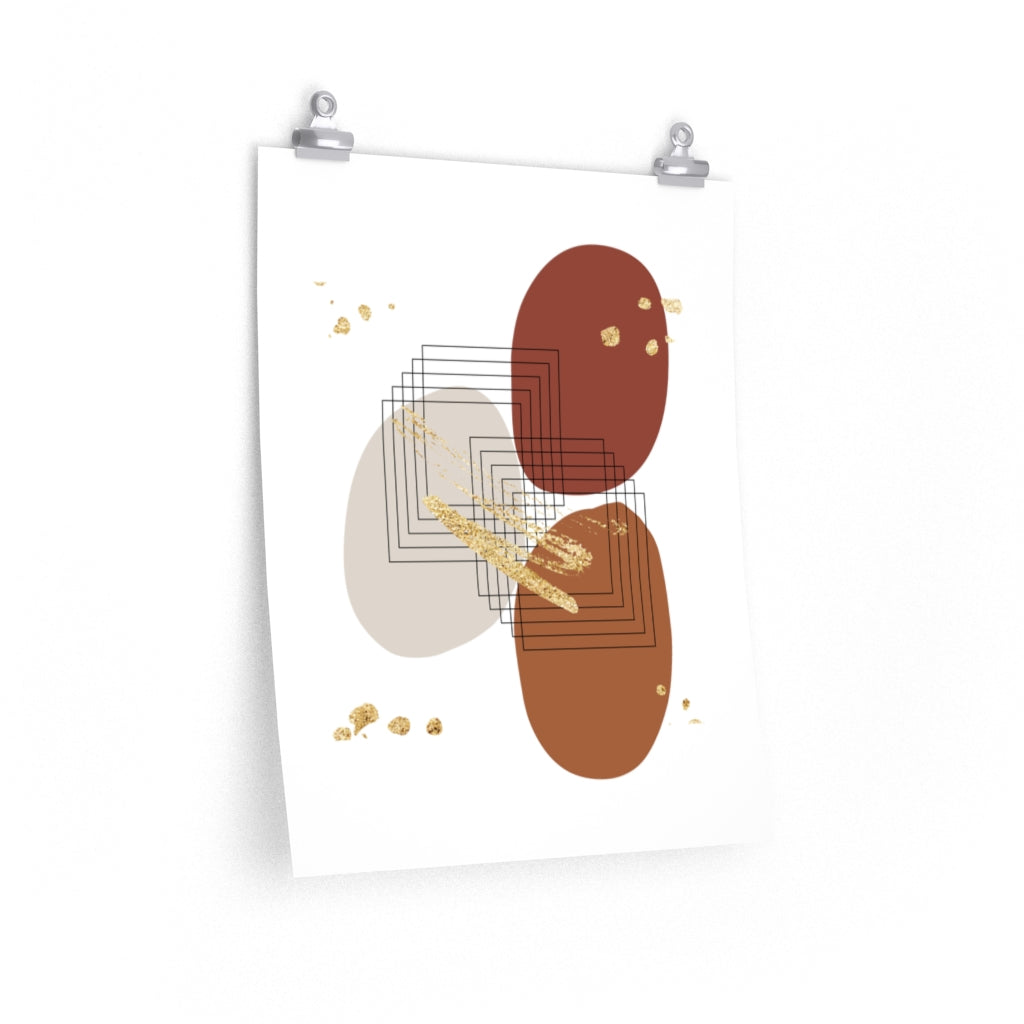 Bohemian Art | Beige Rust Brown Art Print | Poster