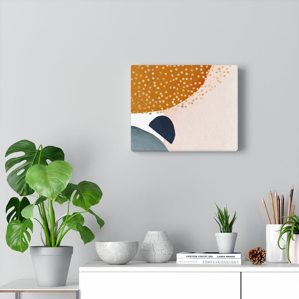 ABSTRACT WALL CANVAS ART | Dusty Blue Rust Orange Beige