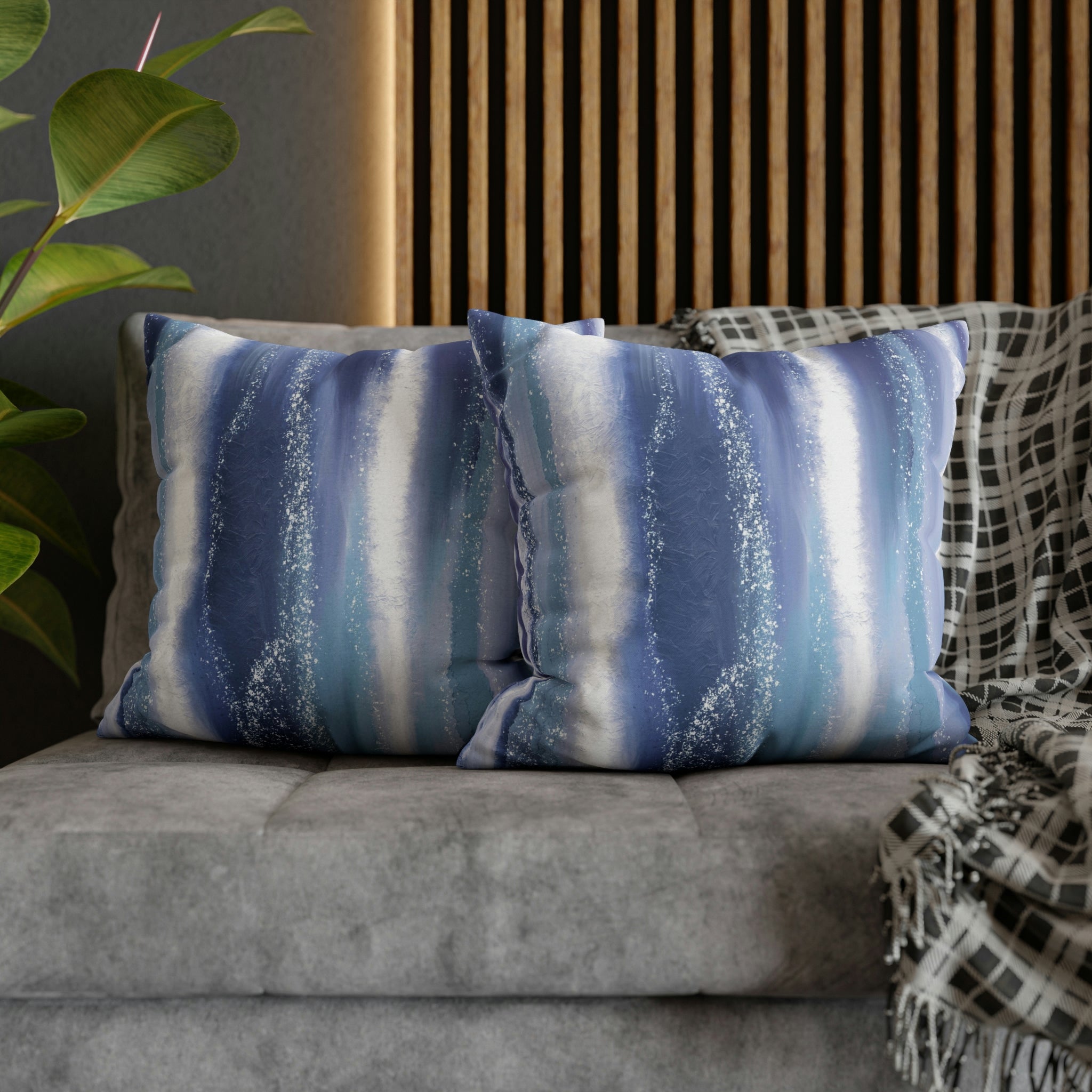 Abstract Pillow Cover | Navy Pale Blue White
