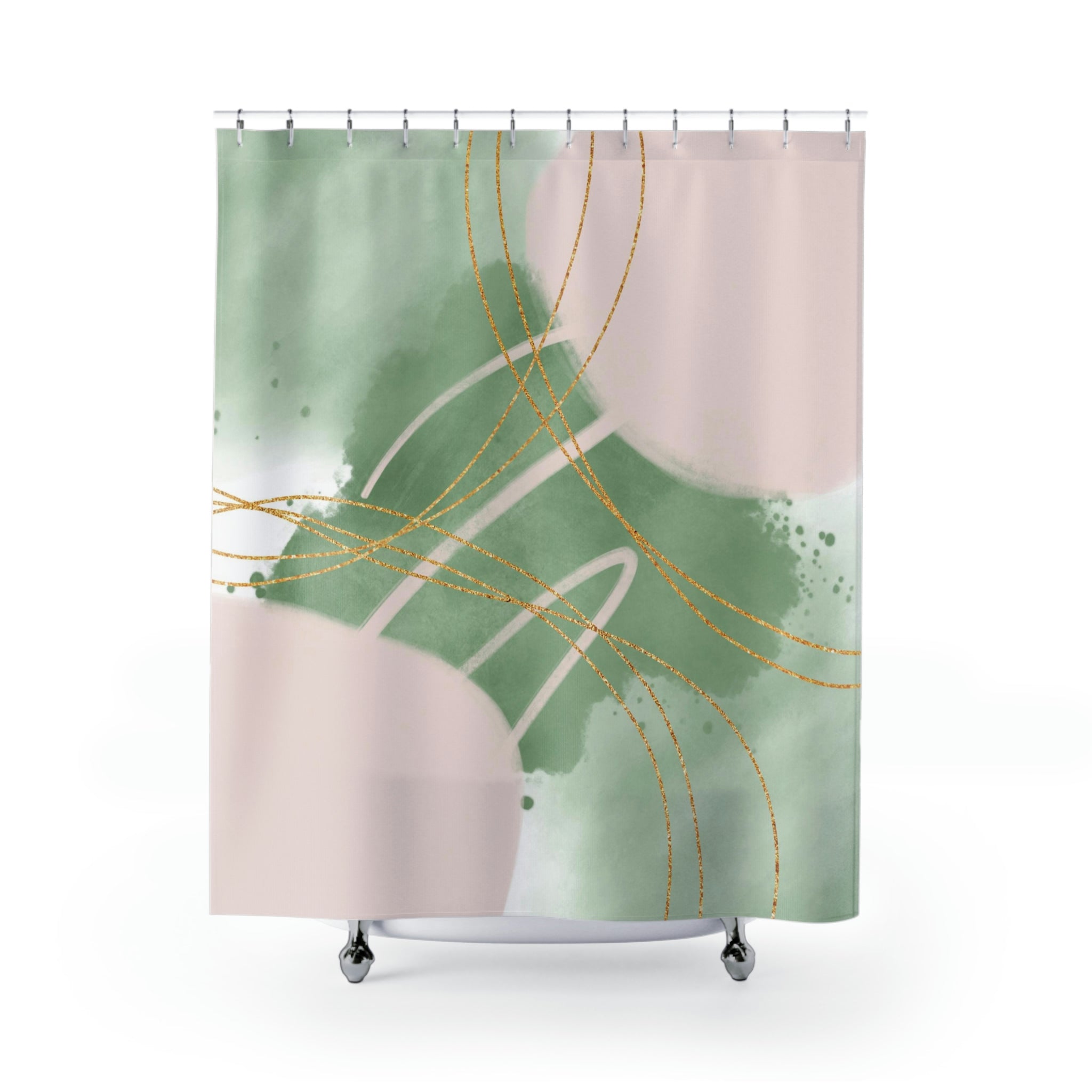 modern boho fabric shower curtain
