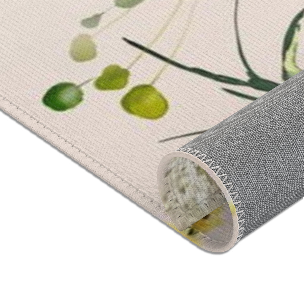 Floral Area Rug | Beige White Pink