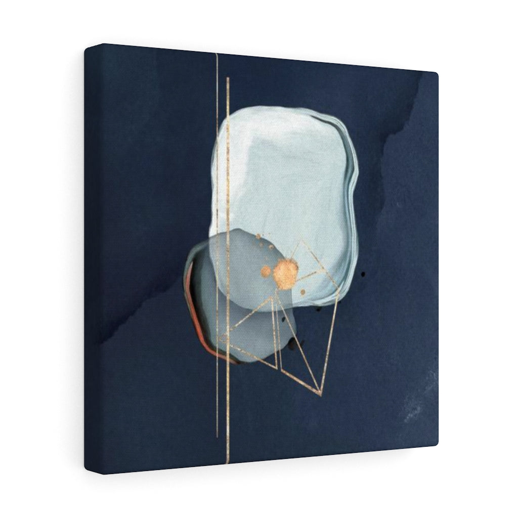 ABSTRACT WALL CANVAS ART | Navy Blue Teal Gold