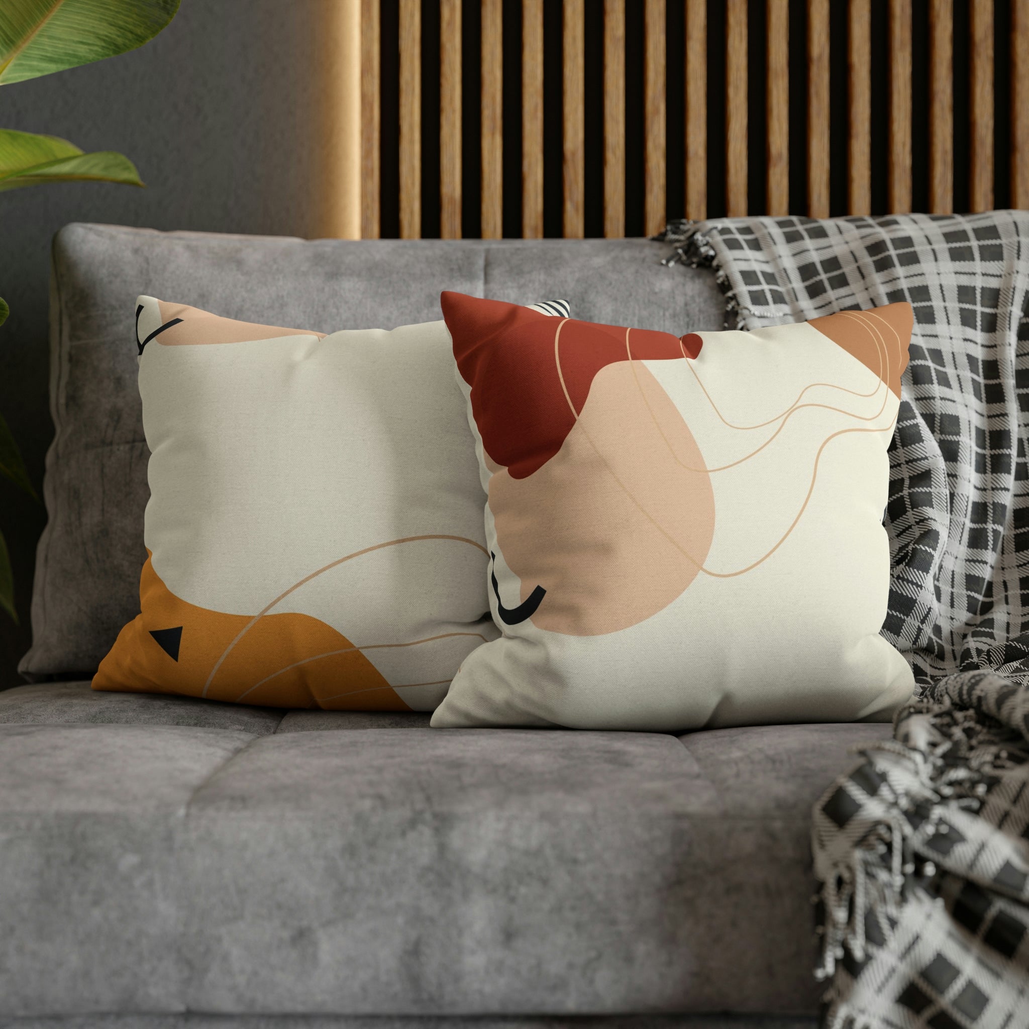 Abstract Pillow Cover | Cream Geometric