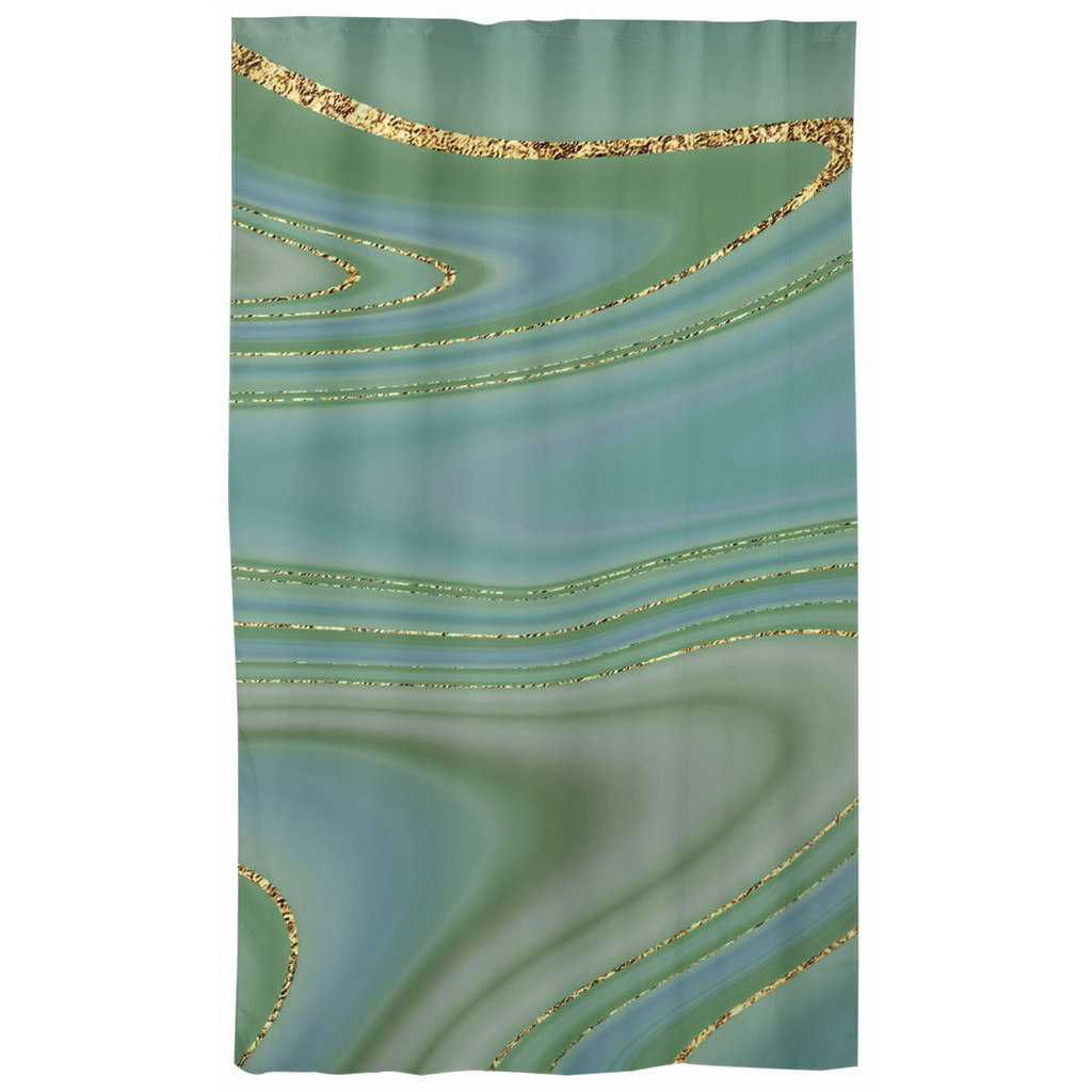 Marble Window Curtains | Sage Green Teal