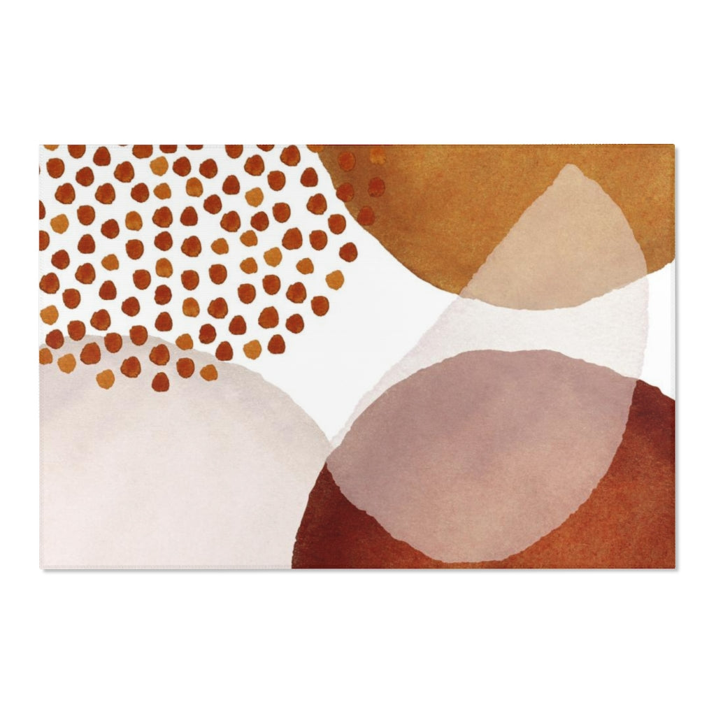 Abstract Area Rug | Rust Cream Burnt Orange
