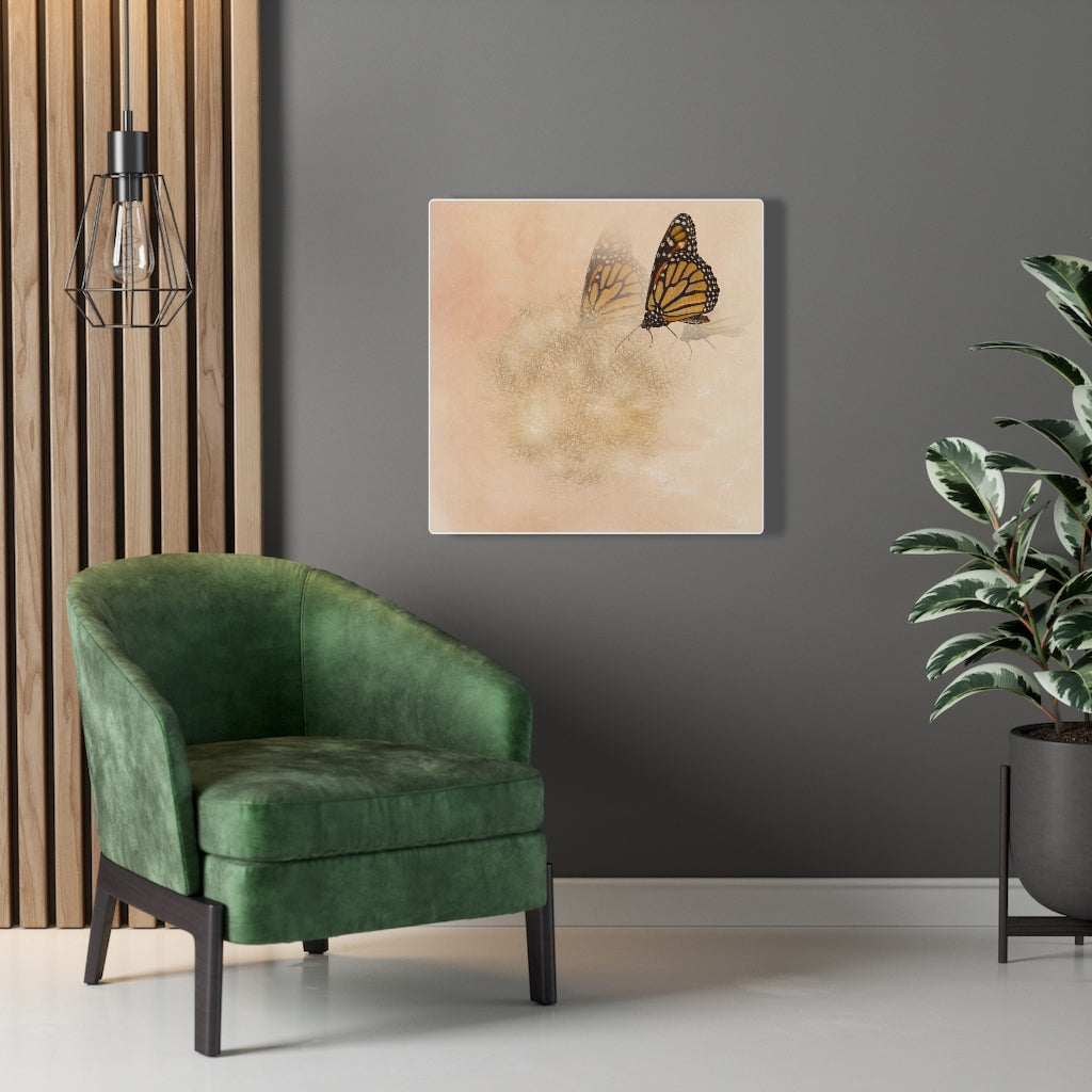WHIMSICAL WALL CANVAS ART | Terracotta Gold Butterfly