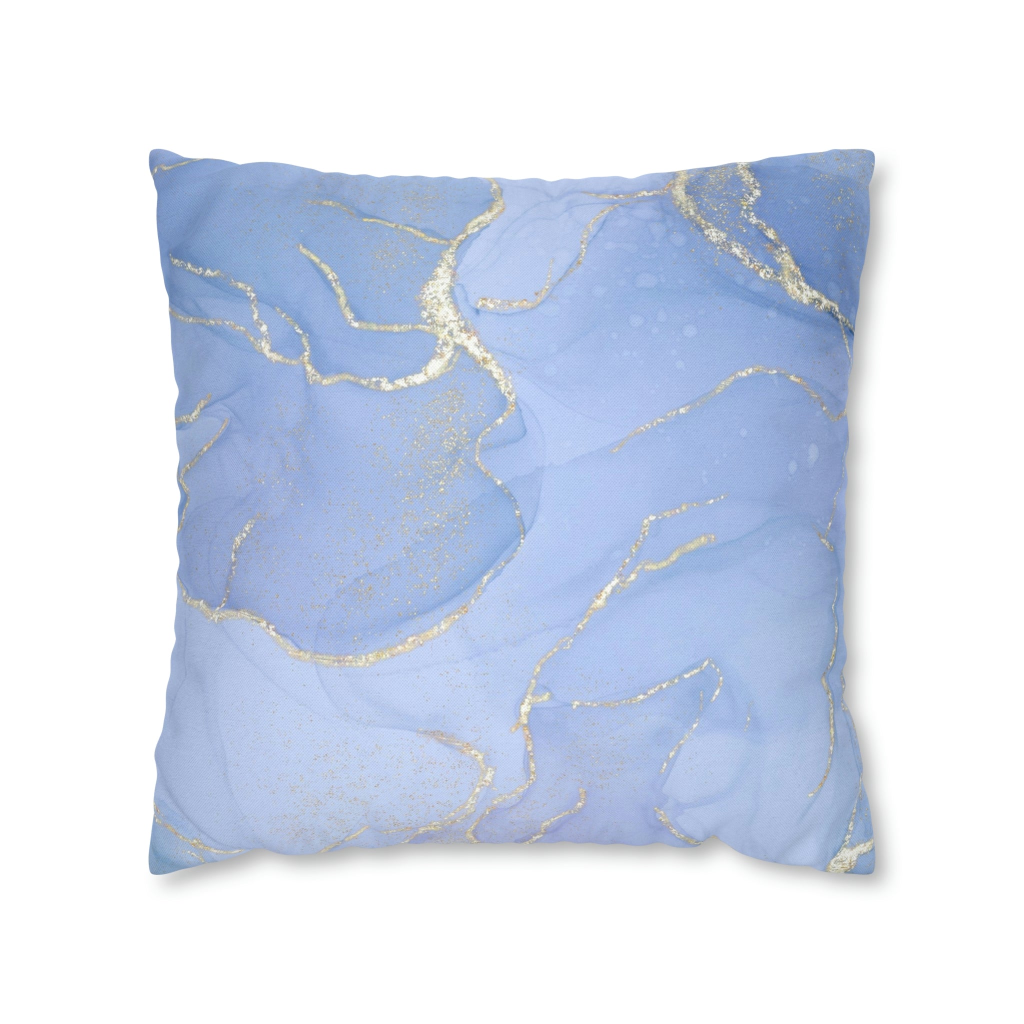 Abstract Boho Pillow Cover | Sky Blue Gold