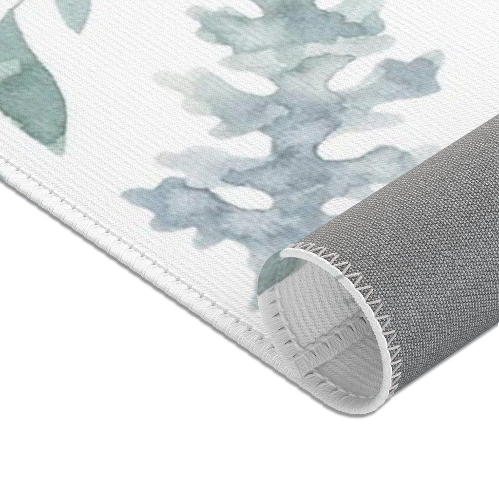 Boho Area Rug | Eucalyptus Watercolor Green