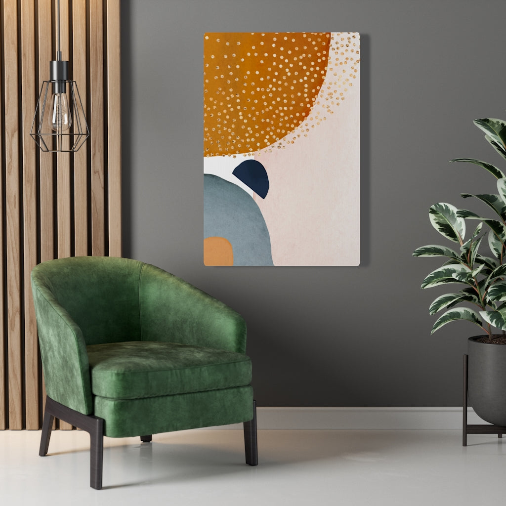 ABSTRACT WALL CANVAS ART | Dusty Blue Rust Orange Beige