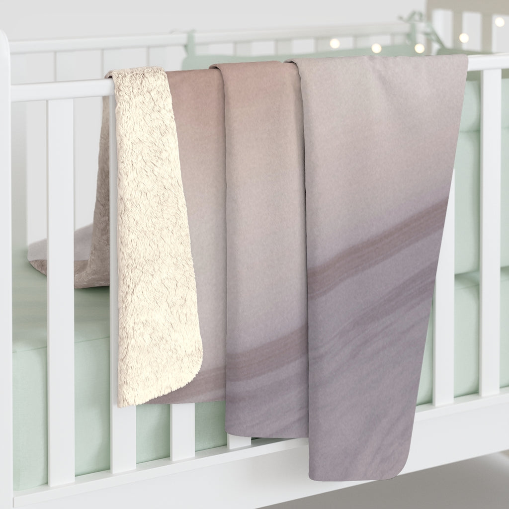 Soft Gray Lavender, Sandy Beige, Pastel Ombre Blanket
