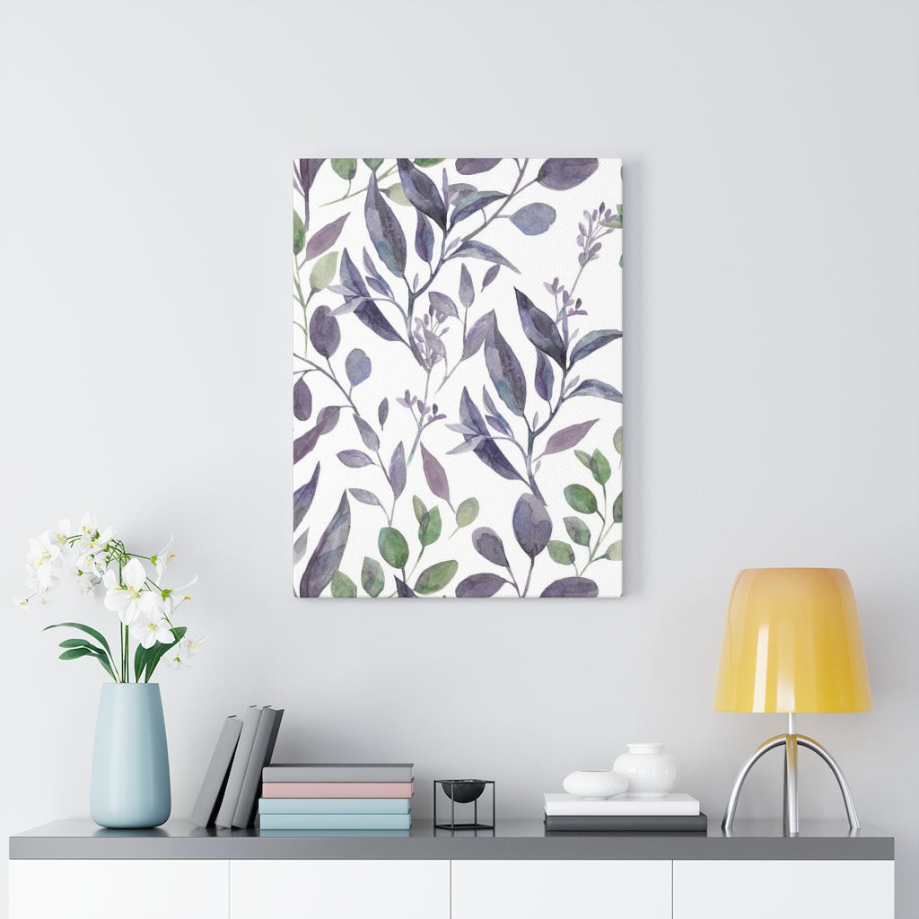 FLORAL WALL CANVAS ART | Lavender Green White