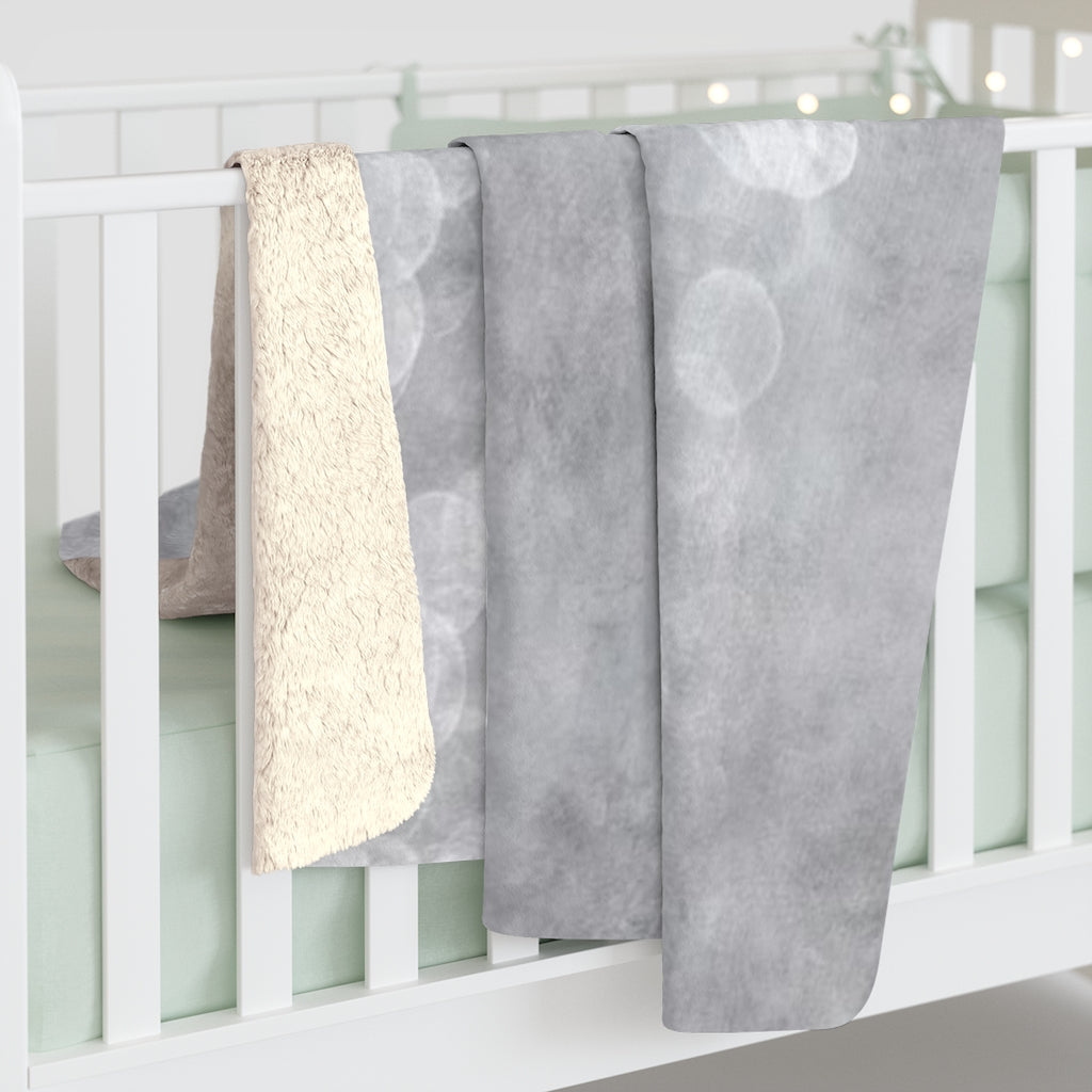Abstract Comfy Blanket | Gray White Circles