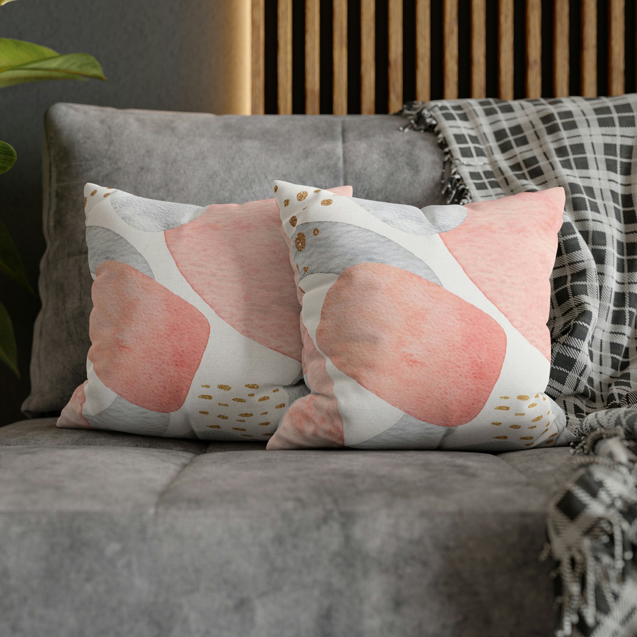 Abstract Pillow Cover | Blush Pink Gray white