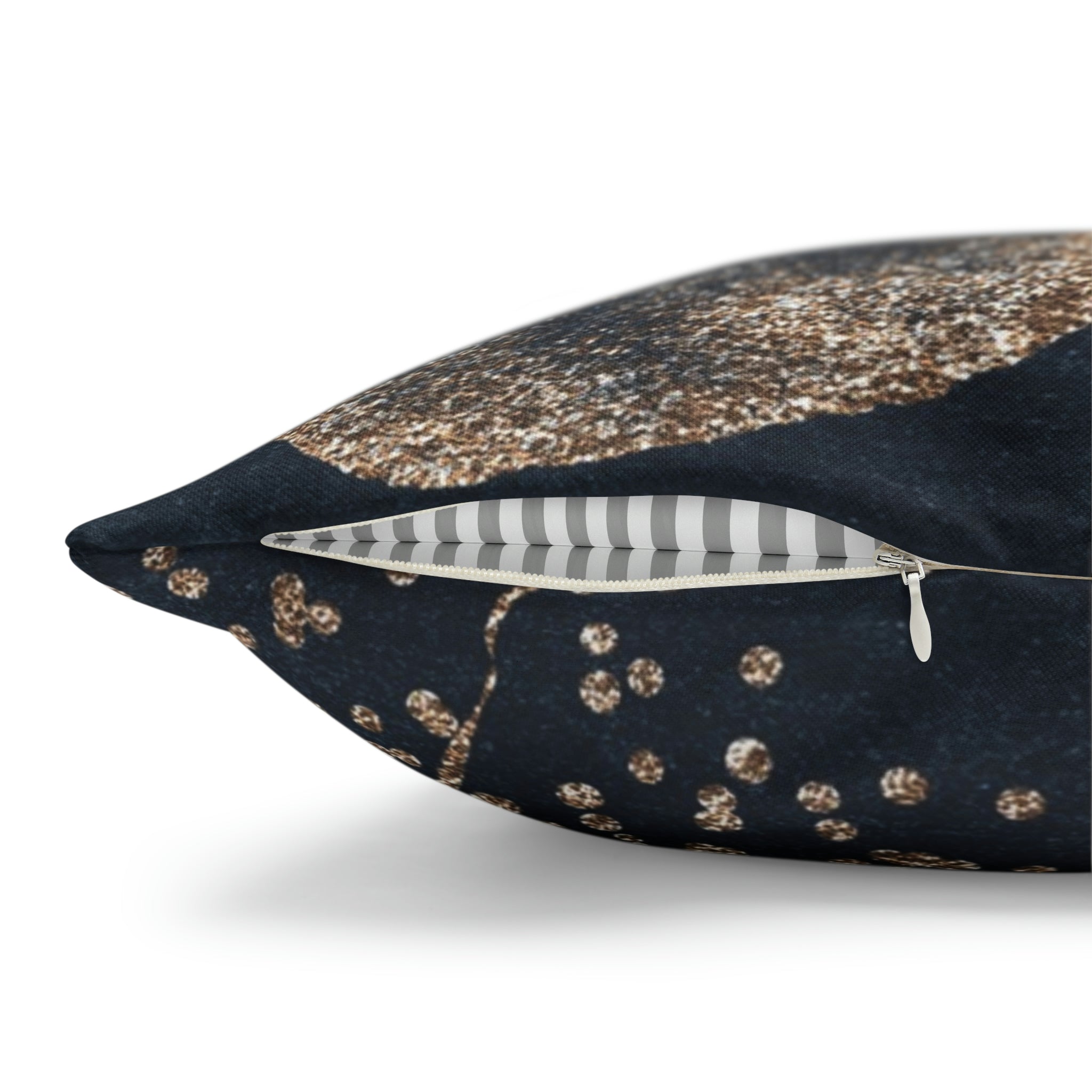 Abstract Boho Pillow Cover | Rustic Navy Gold