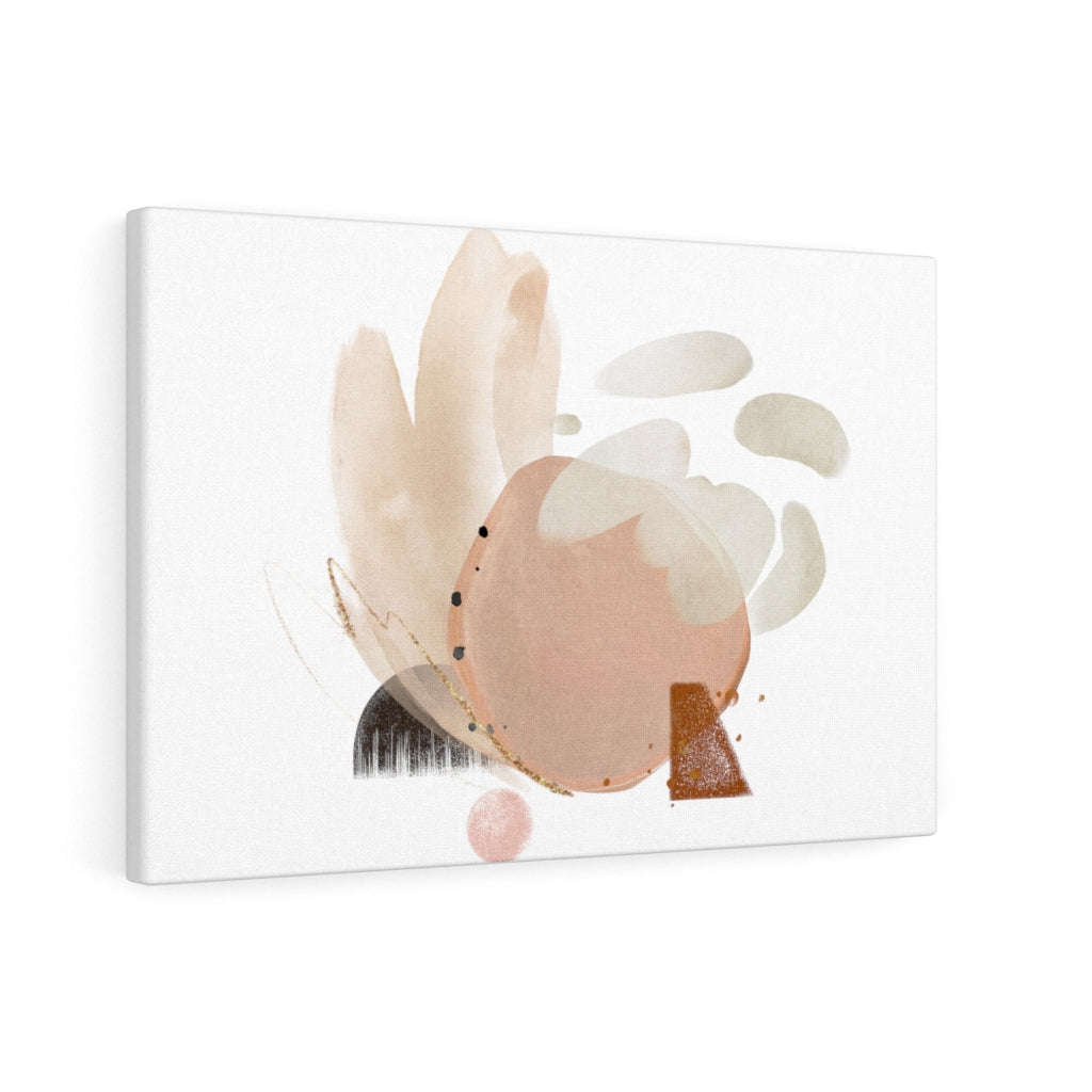 Abstract Canvas Art | White Beige Blush Pink