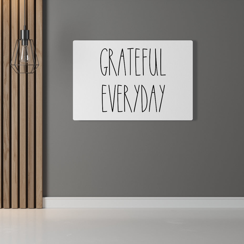 WITH SAYING WALL CANVAS ART | Black White | Grateful Everyday