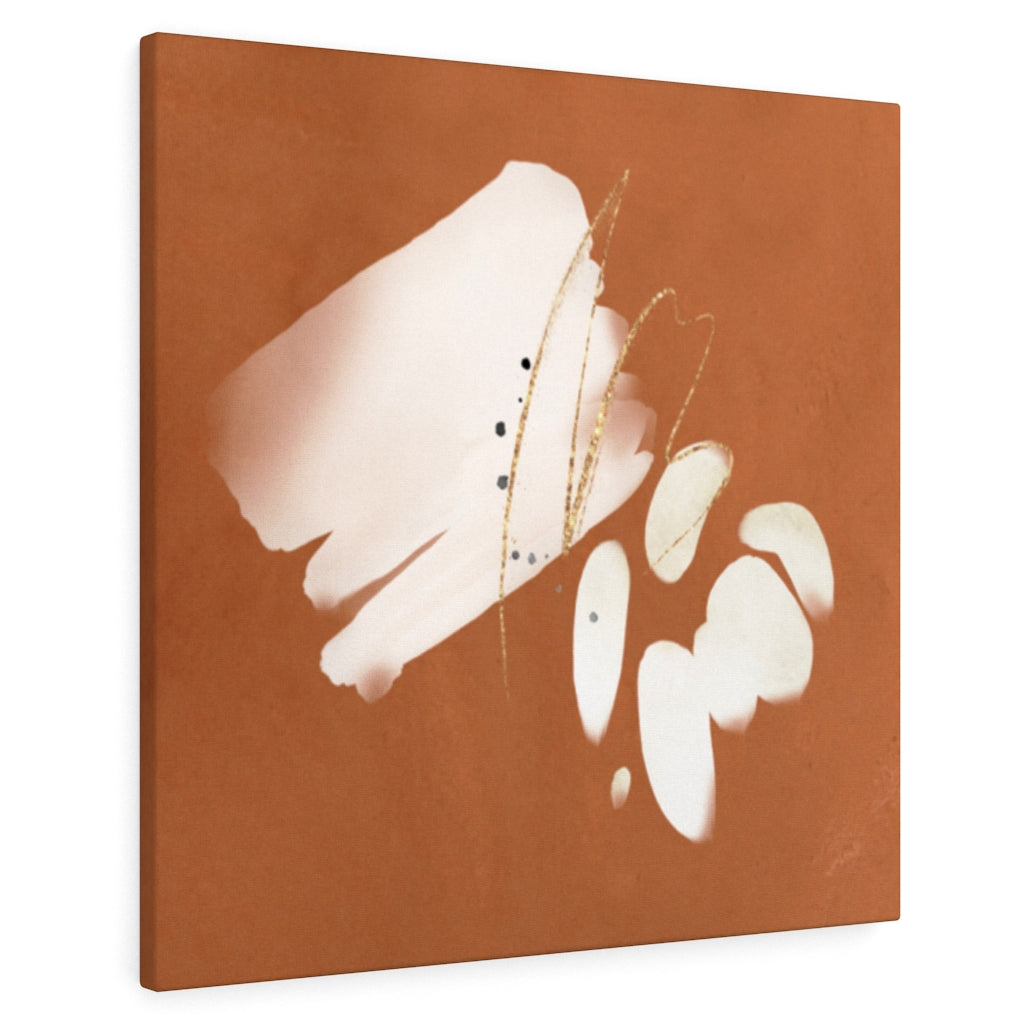 ABSTRACT WALL CANVAS ART | Terracotta Cream White
