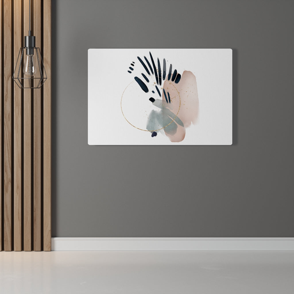 Abstract Canvas Art | White Navy Blue Grey Blush Pink